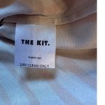 THE KIT. Womens Blouse Size 12 Peach Beige Striped 3/4 Sleeve Button Down Tan Photo 5