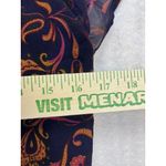 Vintage Hana Sung Women's Silk Paisley Short Sleeve Blouse Navy Pink Orange S Blue Photo 3