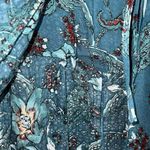 BOG Band of the Free Celene Deep Teal Floral Midi Skirt Medium Front Slit Lined Blue Photo 6