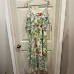 Nanette Lepore Women Floral Cold Shoulder Ruffle Midi Wrap Dress Sz 6 Whimsical Photo 7