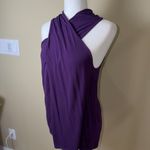 Michael Stars Deep Purple Cross Wrap Neck Sleeveless Knit Top One Size Photo 3