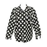 Anthropologie MAEVE x Sequined Shirt Jacket, Black/White, Small Photo 0