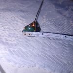 Long Hat Dress Pin Vintage Brass Green Glass Bead Gold Tone Straight Pin Photo 2