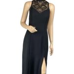 Sue Wong Sleeveless Black illusion Embroidered Detail mesh Cocktail dress LBD S Photo 0