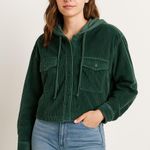 American Eagle  Cropped Corduroy Jacket Green Size Large Photo 0