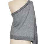 NEW RtA One Shoulder Silver Metallic Glitter Jumper Womens S Designer Sweater Photo 3