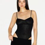 SKIMS Sheer Knit Cami Bodysuit in Onyx, Size X-Small Photo 0