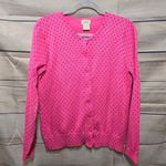 L.L.Bean Vintage 90s  Pink Polka Dot Crewneck Women's Cardigan Sweater Size Small Photo 0