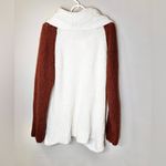 Women’s Button Turtle Cowl Neck Asymmetric Hem Wrap Pullover Sweater Size XL White Photo 3