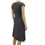 Fusion Viscose Gray with Gold Tassels and Beads Short Cap Sleeve Dress Sz Small Photo 4