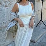 ZARA  ecru cream elegant long dress maxi wedding party evening boho Photo 0