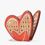 Kate Spade Authentic Leather/Straw butterfly zip coin/cards on chain crossbody Photo 0