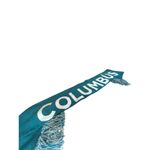 Columbus Teal And Cream Knit Rectangular Fringed Scarf 31”x8” Photo 1