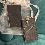 Handmade Floral Embroidered Earrings - Blue and Green Photo 1