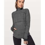 Lululemon Base Runner 1/2 Zip Jacket 4 Heathered Herringbone Black Gray Athletic Photo 11