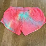 Nike Pink and Blue Athletic Shorts Lightweight Curved Hem Photo 2