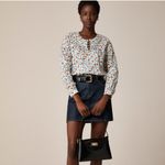 J.Crew Shirred Popover Top Rosewood Floral 100% Cotton Blouse NWT Flaw* Size L Photo 8