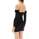 Staud Josee Knitted Mini Dress Staud Black Faux Fur Trim Size M NWT Event Size M Photo 1