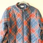 kim rogers  Blue Red Plaid Zip Front Jacket Women’s Size XL Belk Thanksgiving New Photo 7