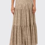 Akris Punto 239  Gypsy Eyelet Clay Tiered Maxi Size 8 Color Cream Tan Photo 0