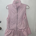For Cynthia Anthropologie Cynthia West Pink Puffer Vest Ruffle Bottom L Pastel Angelcore Photo 0