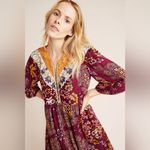 Anthropologie NWT  Maeve Meredith Embroidered Maxi Dress Purple/Orange M Photo 2