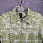 Clara Sun Woo Green White Geometric Print Zip Up Jacket Small Resortwear Photo 4