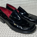 Franco Sarto Black Patent Square Toe Loafer Heels Women's Shoes Slip On Photo 0