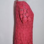 Talbots  Coral Pink Floral Lace Overlay Sheath Dress Size 6 Wedding Guest Dress Photo 4