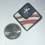 Vintage Patriotic Star Ceramic Enamel Boho Brooch Pin Red Photo 1