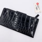 Mundi NEW Women's Safe Keeper Wallet Black Patent Croc Embossed RFID Protection Photo 0