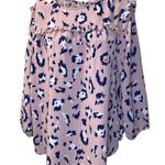 Juicy Couture Women's Pink Animal Print Blouse Size S Photo 0