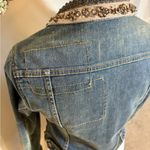 Holding Horses  Anthropologie Beaded Distressed Patch Western Denim Jacket Sz XS Photo 8