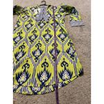 Gretchen Scott  •‎ Batik Aztec Bright Blue Green White Tunic Shirt Dress, Size XS Photo 7