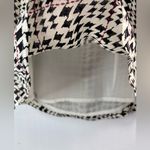 White House | Black Market S Silk Houndstooth Patterned Ruffle Top Photo 6