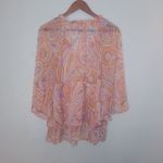 Jessica Simpson  M Boho Whispy Whimsy Sheer Paisley Tangerine Maternity Top Photo 1