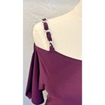 C. Graffitti VTG Mini Dress USA Liquid Knit Chain Straps Purple Cold Shoulder Photo 1