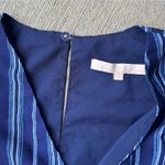 Hutch Anthropologie Wide Leg Navy Blue Striped Tie Jumpsuit Size Small Photo 3