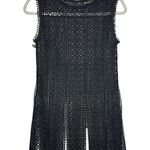 ZARA  Womens Sz XS Black Crochet Boho Festival Cutout Sheer Weave Top Cover Up Photo 5