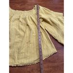 And The Why Yellow Crinkle Crop Top Medium Boho Long Sleeve M Women's Photo 7