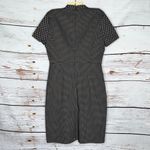 J.Crew NWT Sz 14 Black - White & Metallic Gold Polka Dot Mock Neck Sheath Dress Photo 1