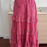 Caroline Constas Skirt Womens Large Floral Lace Tiered Crop Top Matching Co Ord Pink Photo 8