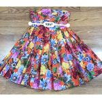 Cara Cara mini strapless floral multicolored Pleated Nadia Dress 4 Orange Photo 4