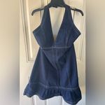 Pilcro NEW  Anthro Denim Halter V-neck Open-Back Mini Dress women’s size Xl Photo 3