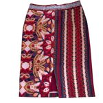 Anthropologie Maeve "Marala" Soft Knit Pencil Midi Skirt Berry Floral Print Photo 2