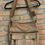 Fossil  Women's‎ Leather Morgan Top Zip Traveler Crossbody Messenger Purse Bag Photo 0