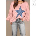 Plus Studded Star Graphic Oversized Pink Top Blouse Blue Star Size 2x Worn Once Photo 10