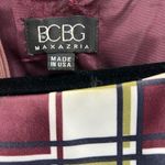 BCBGMAXAZRIA  Plaid Midi Dress in Black, White, and Olive Photo 3