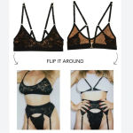 Free People Revolve We Are Hah Black Guard Her Lace Bra Medium Photo 4