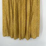 Old Navy  Pleated Mini Swing Sun Dress Mustard Yellow Floral Sleeveless Size S Photo 3